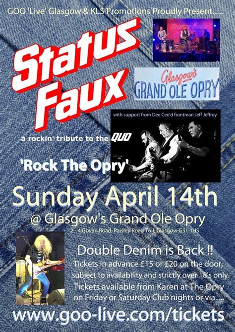 Status Faux at the Grand Ole Opry, Glasgow, Grand Old Opry, Glasgow ...