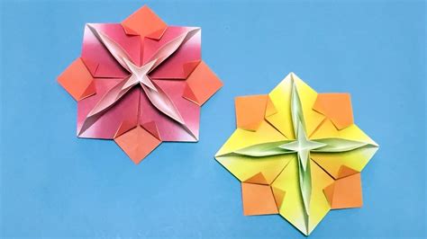 Origami Flower Tutorials Step by Step with Only One Piece of Paper | Paper Flower Difficulty ...