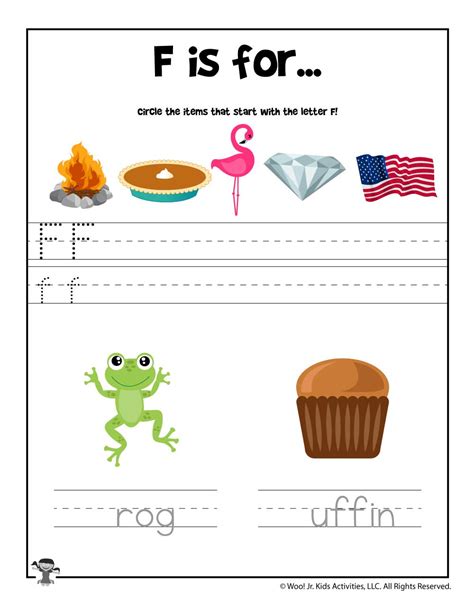 Letter F Phonics Recognition Worksheet | Woo! Jr. Kids Activities ...