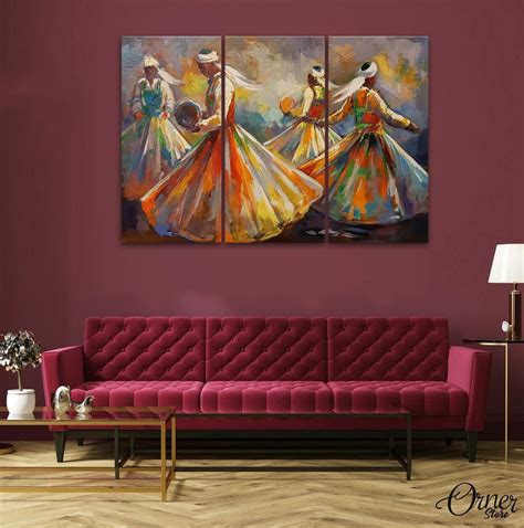 Sufi Dancers (3 panels) | Sufism Wall Art - Orner Store