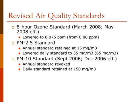 PPT - Revised National Ambient Air Quality Standards (NAAQS) PowerPoint ...