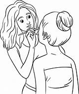 Makeup Artist Isolated Coloring Page For Kids 12697815 Vector Art At  sketch template