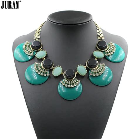 New Arrival 2017 fashion JC resin statement necklace & pendant costume choker chunky bib collar ...