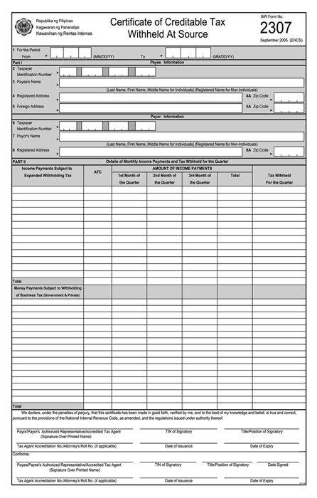 Bir Withholding Tax Form 5 Advantages Of Bir Withholding Tax Form And ...