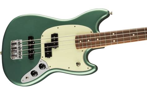 Fender FSR Mustang Short Scale Bass PJ Sherwood Green Metallic Pau Ferro Fingerboard | guitarguitar