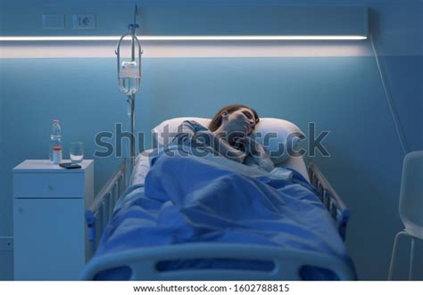 Young Woman Lying Hospital Bed Night Stock Photo 1602788815 | Shutterstock