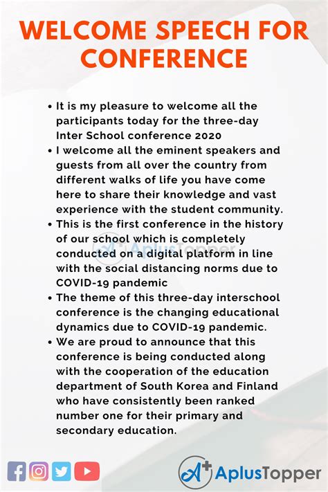 How To Welcome Speech In Conference - Coverletterpedia