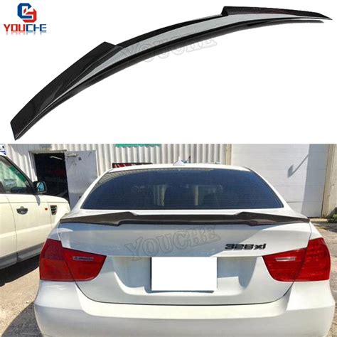 E90 M4 Style Carbon Fiber Rear Spoiler Wing For BMW 3 Series E90 4 Door Sedan 2005 2011 316i ...