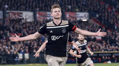 Matthijs de Ligt looks pleased after putting his side in front with a ...