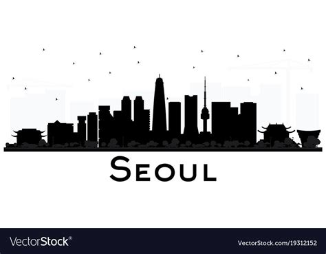 Skyline Silhouette, City Silhouette, Silhouette Vector, Seoul Skyline ...