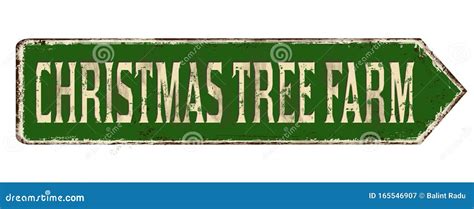 Christmas Tree Farm Vintage Rusty Metal Sign Stock Vector - Illustration of inscription, card ...