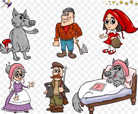 Big Bad Wolf Little Red Riding Hood Fairy Tale Illustration, PNG ...