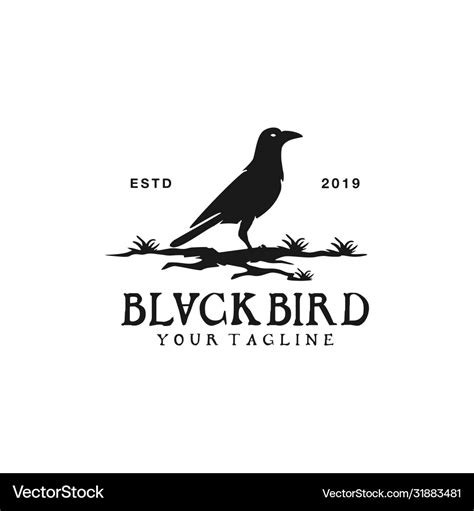 Black bird logo design template Royalty Free Vector Image