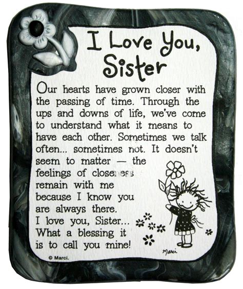 Sculpted Magnet: I Love You Sister, 3.0" x 3.5" | Sister quotes, I love you sister, Love your sister