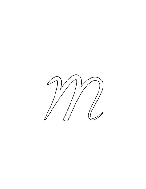 Free Printable Alphabet Letters: Calligraphy Lowercase M