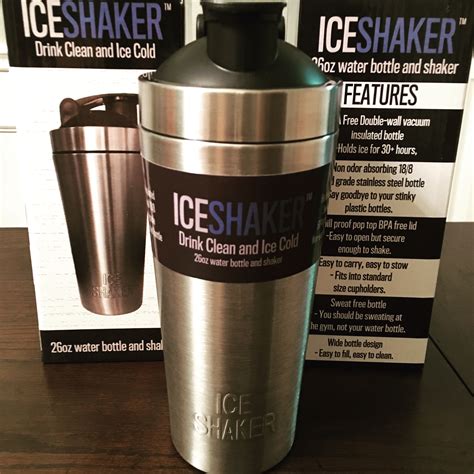 Ice Shaker™ stainless steel vacuum insulated double wall shaker bottle will hold ice for over 30 ...