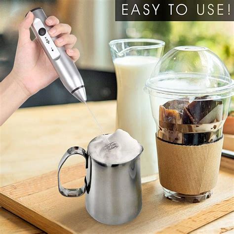 Rechargeable Electric Milk Frother With 2 Whisks, Handheld Foam Maker For Coffee, Latte ...