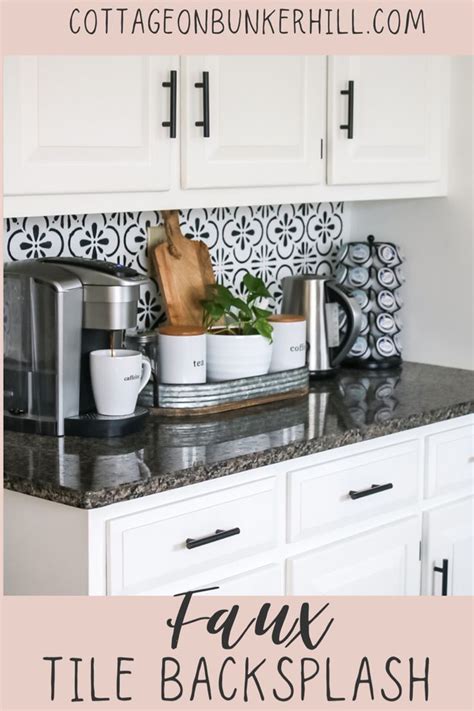 DIY | Faux Tile Backsplash - Cottage On Bunker Hill | Faux tiles, Kitchen tiles backsplash, Tile ...