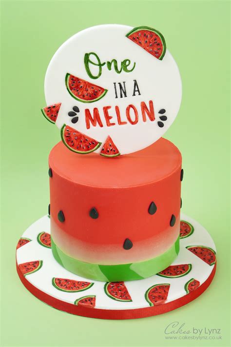 Cake Toppers Personalised You're One In A MELON 8" Edible Icing Cake Topper watermelon Baking ...