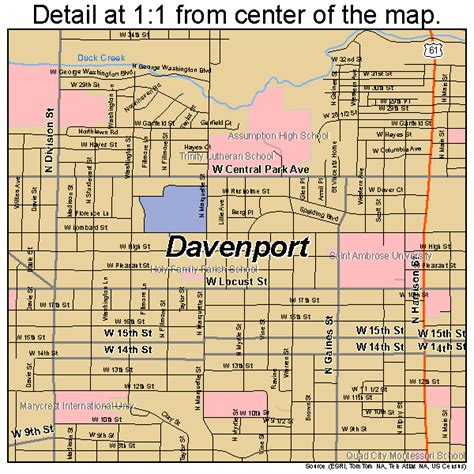 Davenport Iowa Street Map 1919000