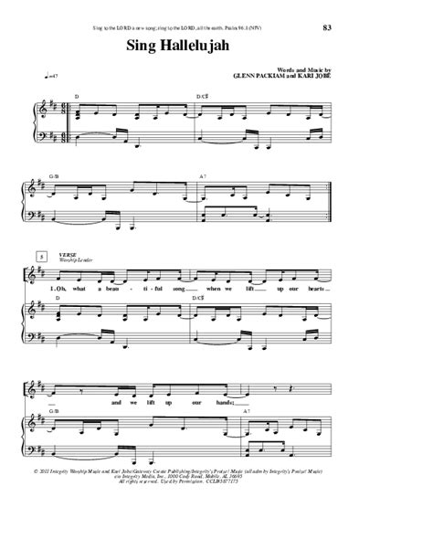 Sing Hallelujah Sheet Music PDF (New Life Worship) - PraiseCharts