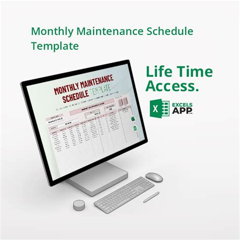 Monthly Maintenance Schedule Template - Excels App