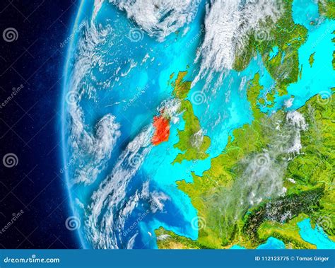 Ireland on Earth from Space Stock Illustration - Illustration of render ...