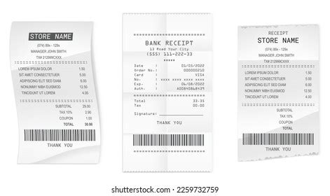 Set Realistic Cash Register Sales Receipt Stock Vector (Royalty Free) 2259732759 | Shutterstock
