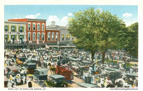 Bowling Green, Kentucky, Busy Day, vintage postcard, historic photo