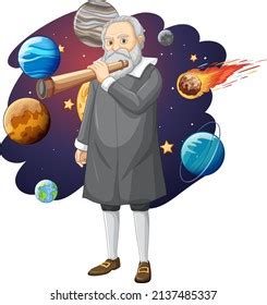 Stock vektor „Portrait Galileo Galilei Cartoon Style Illustration“ (bez ...