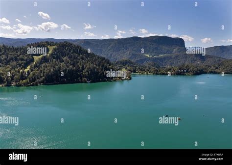 Lake Bled in Slovenia, aerial view Stock Photo - Alamy