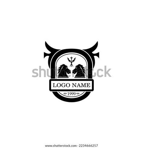 Horse Logo Image Black White Background Stock Vector (Royalty Free) 2234666257 | Shutterstock