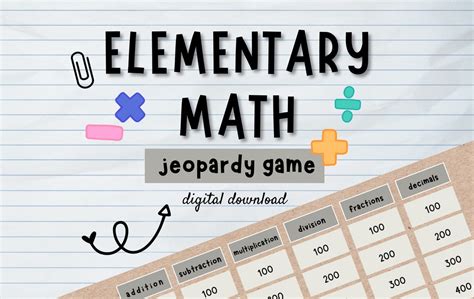 Elementary Math Jeopardy Game Classroom Jeopardy Game Math Games ...