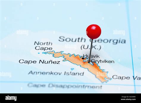 Grytviken pinned on a map of South Georgia Stock Photo - Alamy