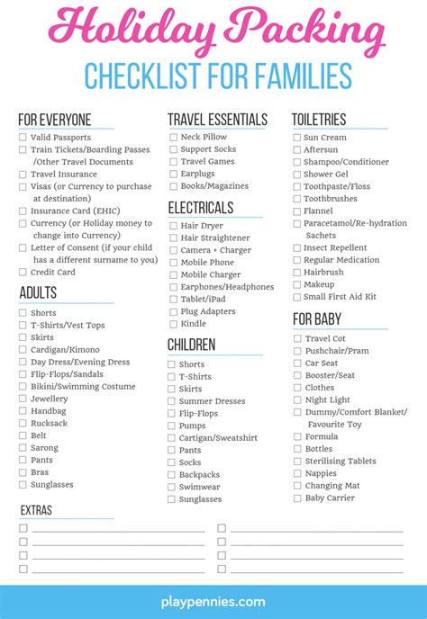 Holiday Packing Checklist for Families