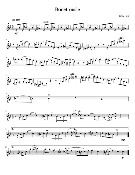 Bonetrousle - Baritone TC Solo Sheet music for French Horn | Download free in PDF or MIDI ...