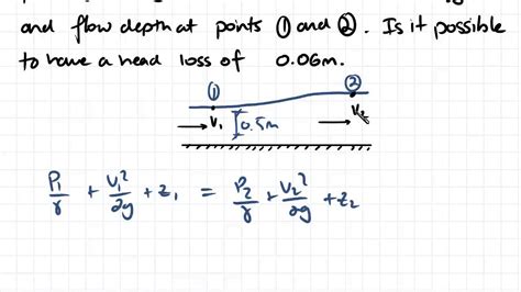 Open Channel Flow Energy Considerations Example | Fluid Mechanics - YouTube