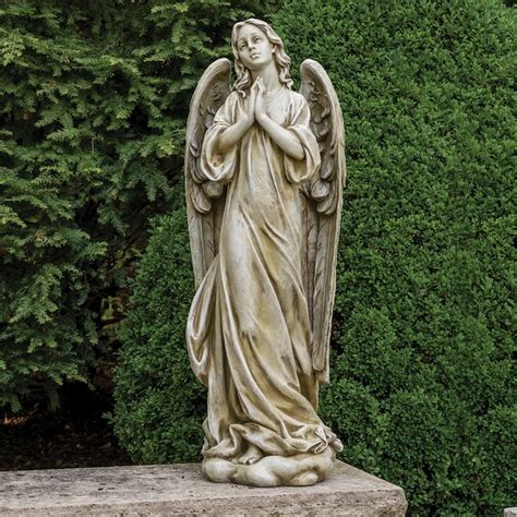 Roman 40.5-in H x 16.9-in W Gray Angels and Cherubs Garden Statue in the Garden Statues ...