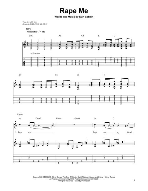 Rape Me by Nirvana - Easy Guitar Tab - Guitar Instructor