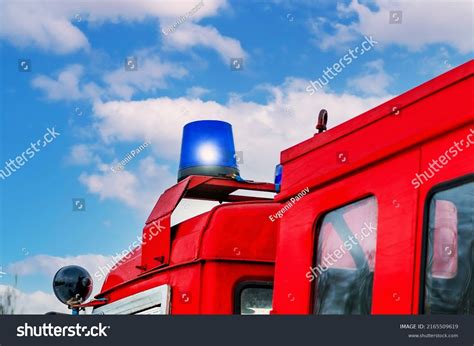 Closeup Blue Flashing Light Siren On Stock Photo 2165509619 | Shutterstock