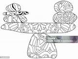 Vector Illustration Of Balance Made Decorative Stones For Coloring  sketch template