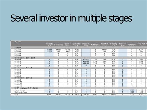 Cap Table | Capitalization Table | Investors Table | Excel Template - Eloquens