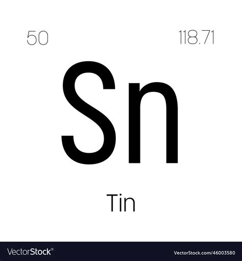 Tin sn periodic table element Royalty Free Vector Image