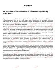 An Argument of Existentialism in The Metamorphosis by Franz Kafka.pdf ...