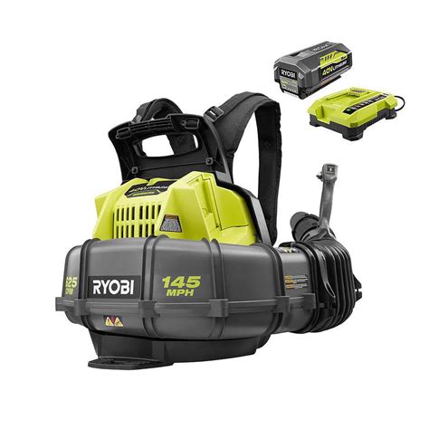 RYOBI 145 MPH 625 CFM 40V Lithium-Ion Cordless Backpack Blower 5Ah Battery and Charger Inc ...