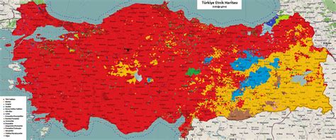 Ethnicity map of Turkey (Full Resolution in comments) : Turkey