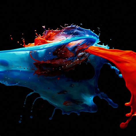 Paint Splash Art Illust Dark Blue Red iPad Air Wallpapers Free Download