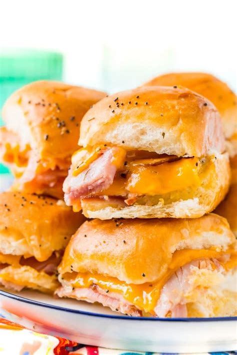 Hawaiian Roll Ham and Cheese Sliders - Sugar and Soul