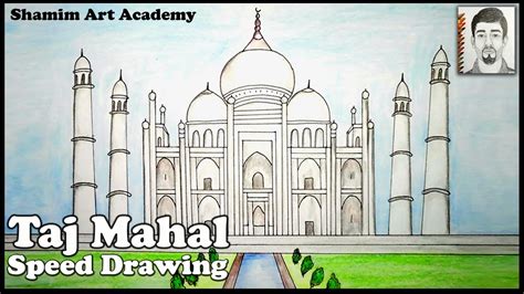 How to draw Taj Mahal step by step very easy Drawing Speed Drawing ...