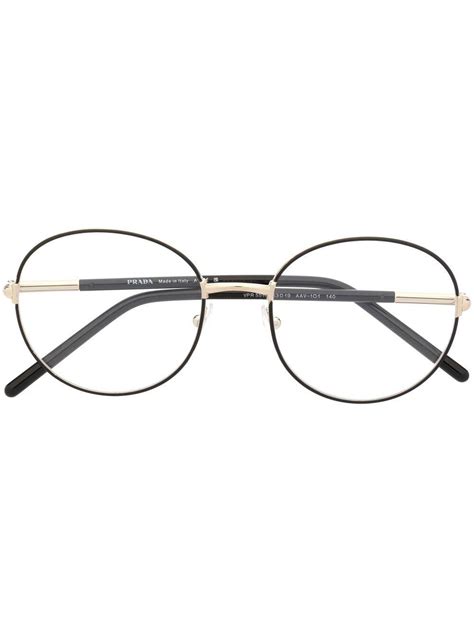 Prada Pr55wv Round-frame Glasses - Black | Editorialist